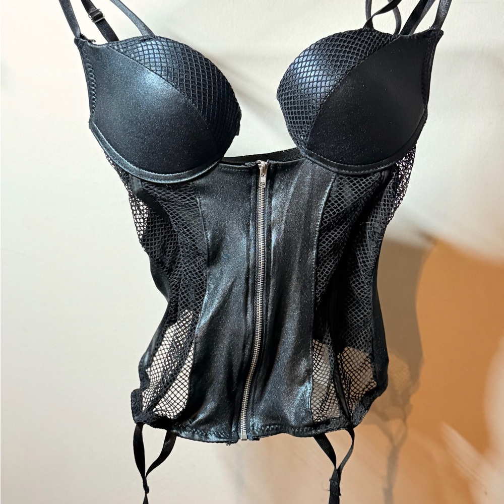 Black Mesh Corset Top